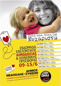 Εβδομάδα Εθελοντικής Αιμοδοσίας στο δήμο Νεάπολης - Συκεών 