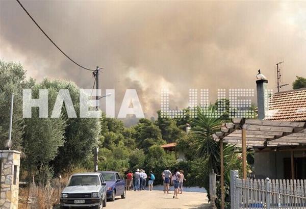 Μαίνεται η πυρκαγιά στην Αμαλιάδα - Νέο μέτωπο