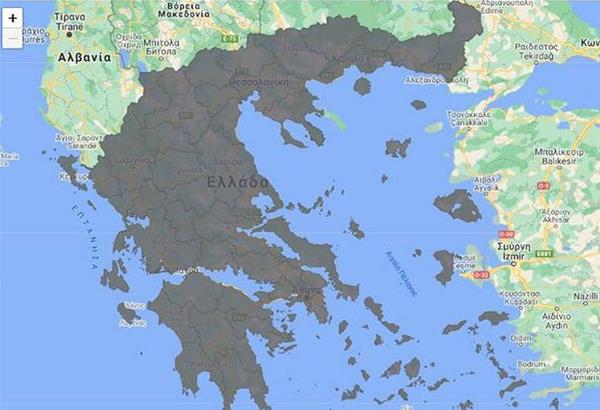 Γκρι η Ελλάδα: Αυτός είναι ο νέος υγειονομικός χάρτης της Ελλάδας