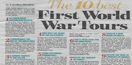 Ως ένα από 10 καλύτερα war memorial tours στον κόσμο προτείνεται το  Salonica Front  wwi