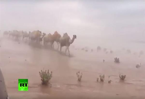 Ακραίες καιρικές συνθήκες στη Σαουδική Αραβία. Πλημμύρισε ακόμη και η έρημος... Video