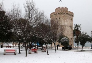 Θεσσαλονίκη: Xιόνια και κρύο σήμερα Σάββατο 23 Φεβρουαρίου στην πόλη 