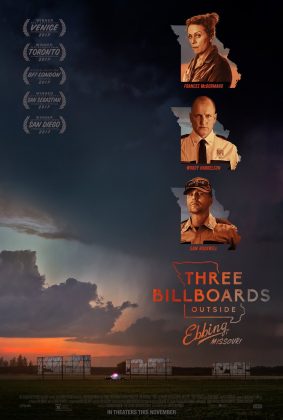 Αφίσα της ταινίας «Οι τρεις πινακίδες έξω από το Έμπινγκ, στο Μιζούρι (2017)»