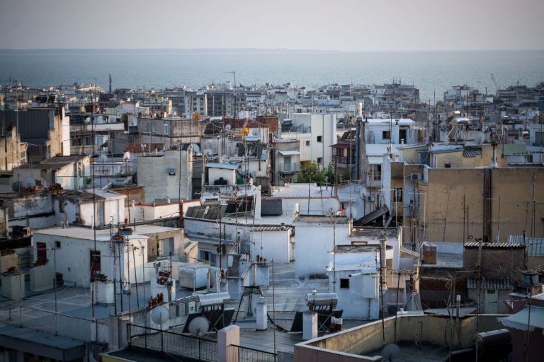 Πανοραμική άποψη από σπίτια Θεσσαλονίκη