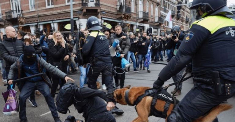 Επεισόδια σε διαδήλωση κατά του lockdown στο Άμστερνταμ