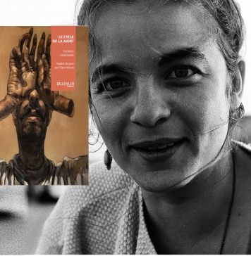 Η Γαλλιδα μεταφράστρια Κλαρά Νιζολί και το εξώφυλλο του βιβλιου του Κοροβινη