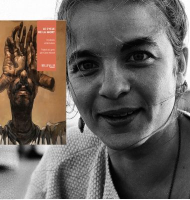 Η Γαλλιδα μεταφράστρια Κλαρά Νιζολί και το εξώφυλλο του βιβλιου του Κοροβινη