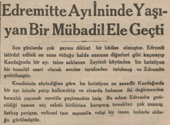 Απόκομμα Τουρκικής εφημερίδας