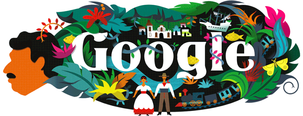 Το Doodle με το οποία τίμησε η Google τον Κολομβιανό μυθιστοριοφράφο, Γκαμπριέλ Γκαρσία Μάρκες