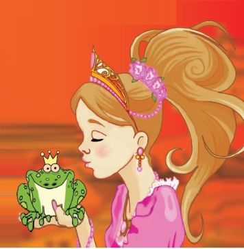 Σκιτσι μια πριγκιπισσα που φιλάει έναν βάτραχο
