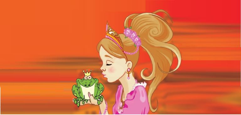 Σκιτσι μια πριγκιπισσα που φιλάει έναν βάτραχο