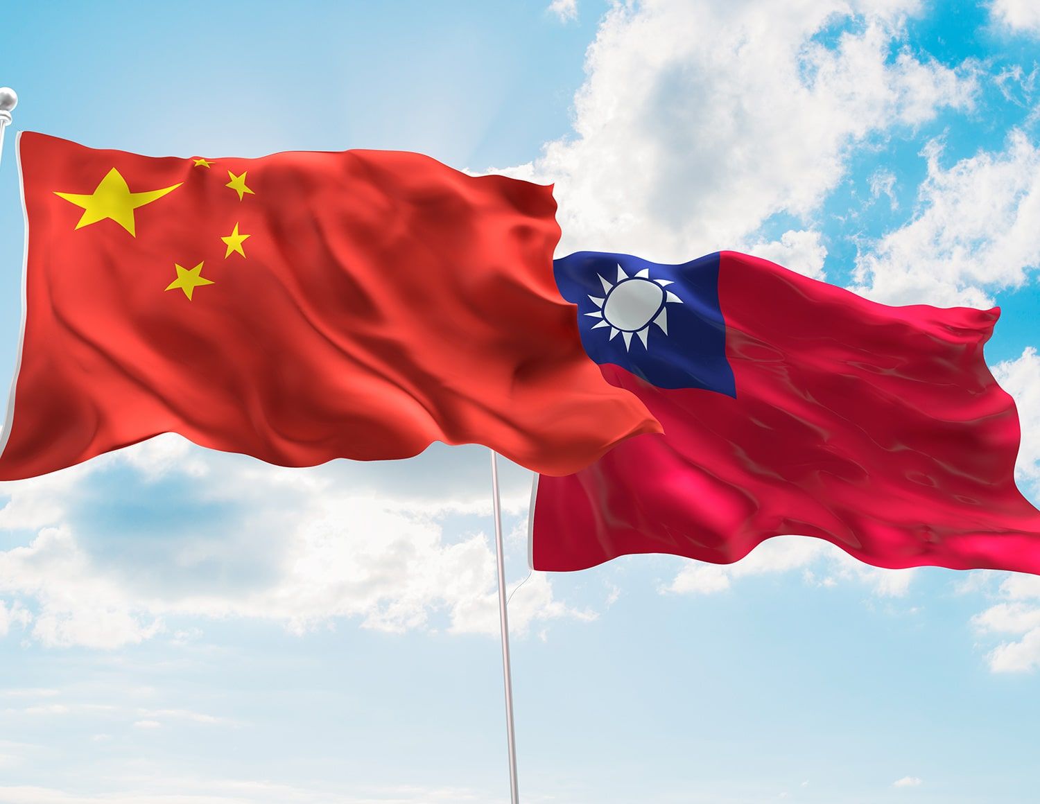 China & Taiwan flags