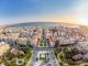 Aerial Panoramic view of the center of Thessaloniki city, just before sunset, Greece