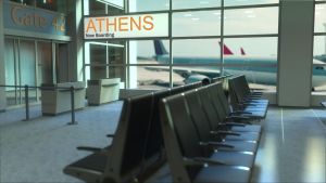 Αιθουσα αναχωρήσεων αεροδρομιου Αθηνων Ελευθεριος Βενιζέλος